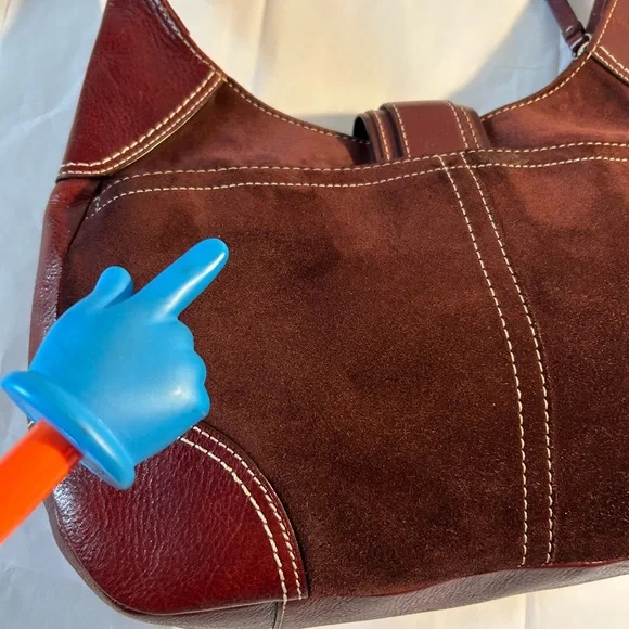 Coach Vintage Hampton Mosaic Berry Patchwork Suede Leather Shoulder Bag - Picture 4 of 16